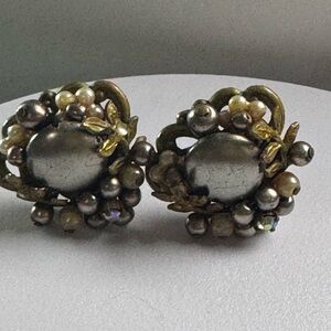 Vintage Max Muller Clip-On Earrings Faux Pearl